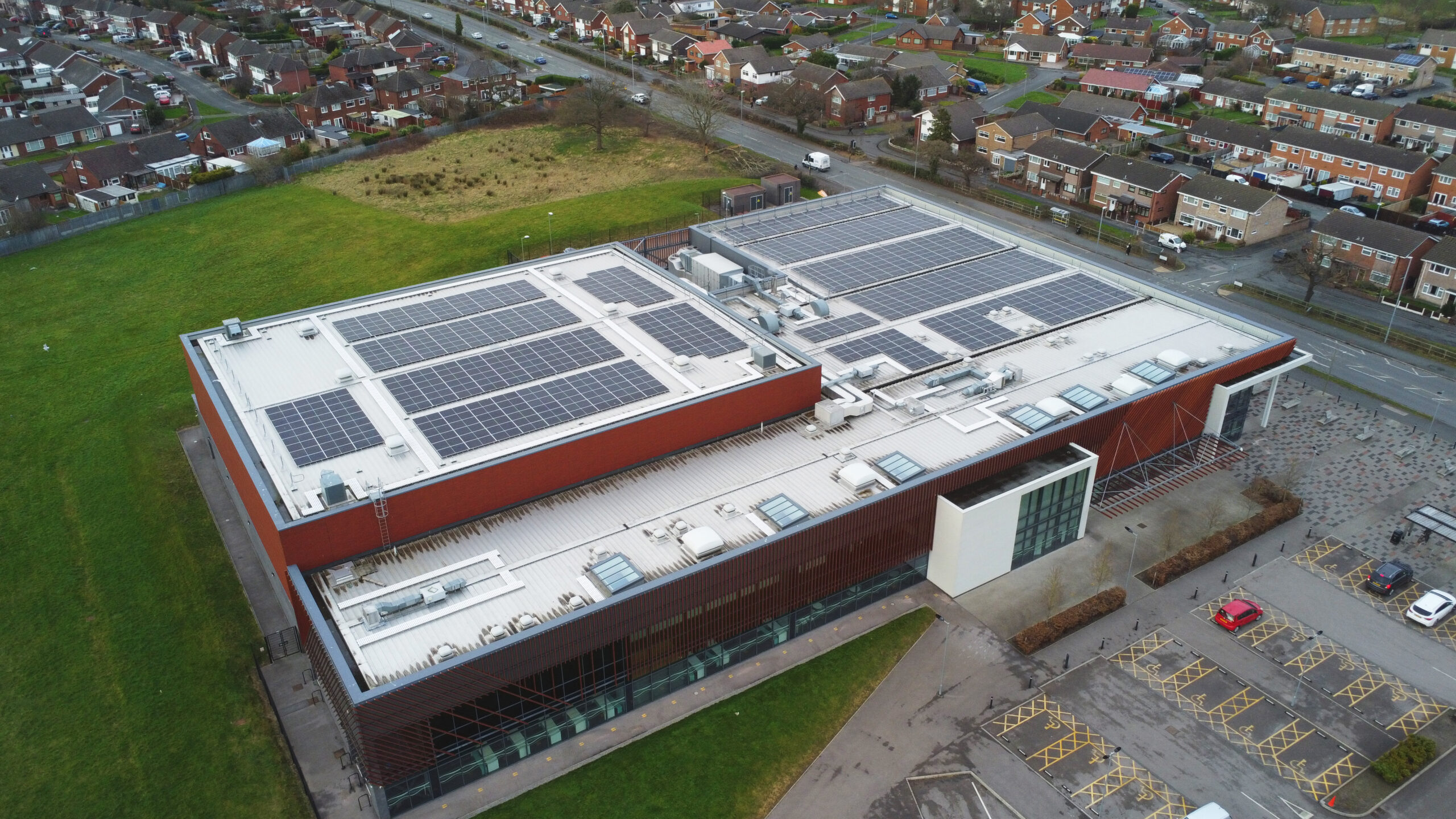 Solar Panels on a Sport Centre in Ellesmere Port
